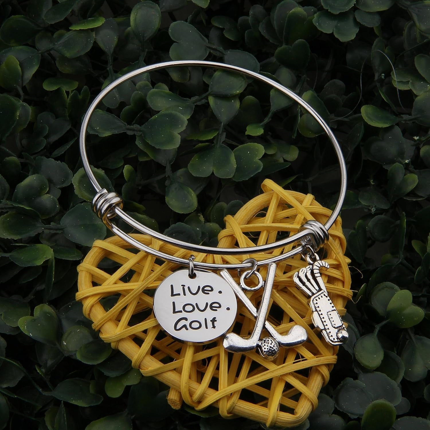 Live Love Golf Bracelet – Expandable Charm Golf Jewelry for Women - Bella Fils jewelry