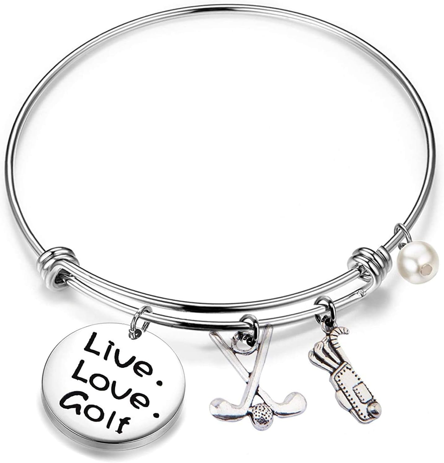 Live Love Golf Bracelet – Expandable Charm Golf Jewelry for Women - Bella Fils jewelry