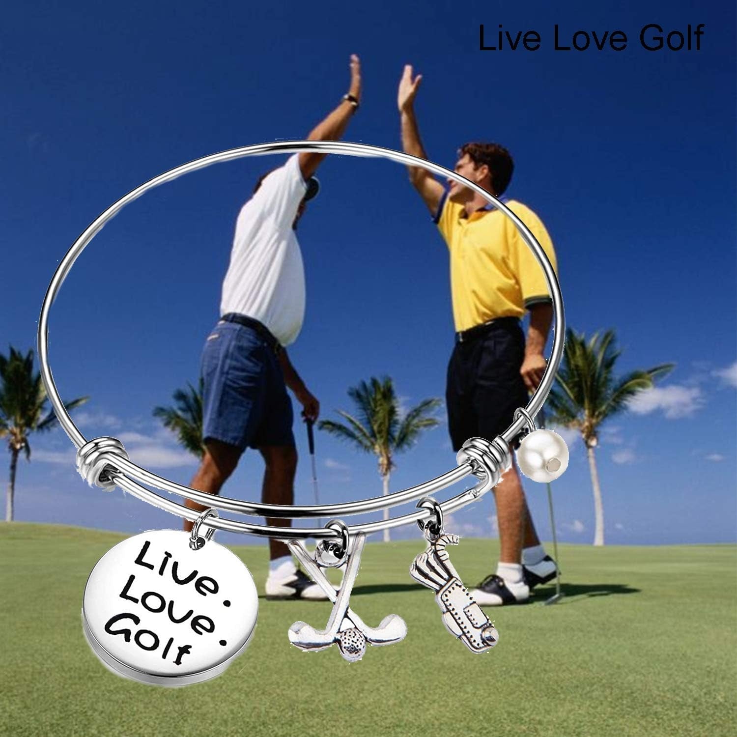 Live Love Golf Bracelet – Expandable Charm Golf Jewelry for Women - Bella Fils jewelry
