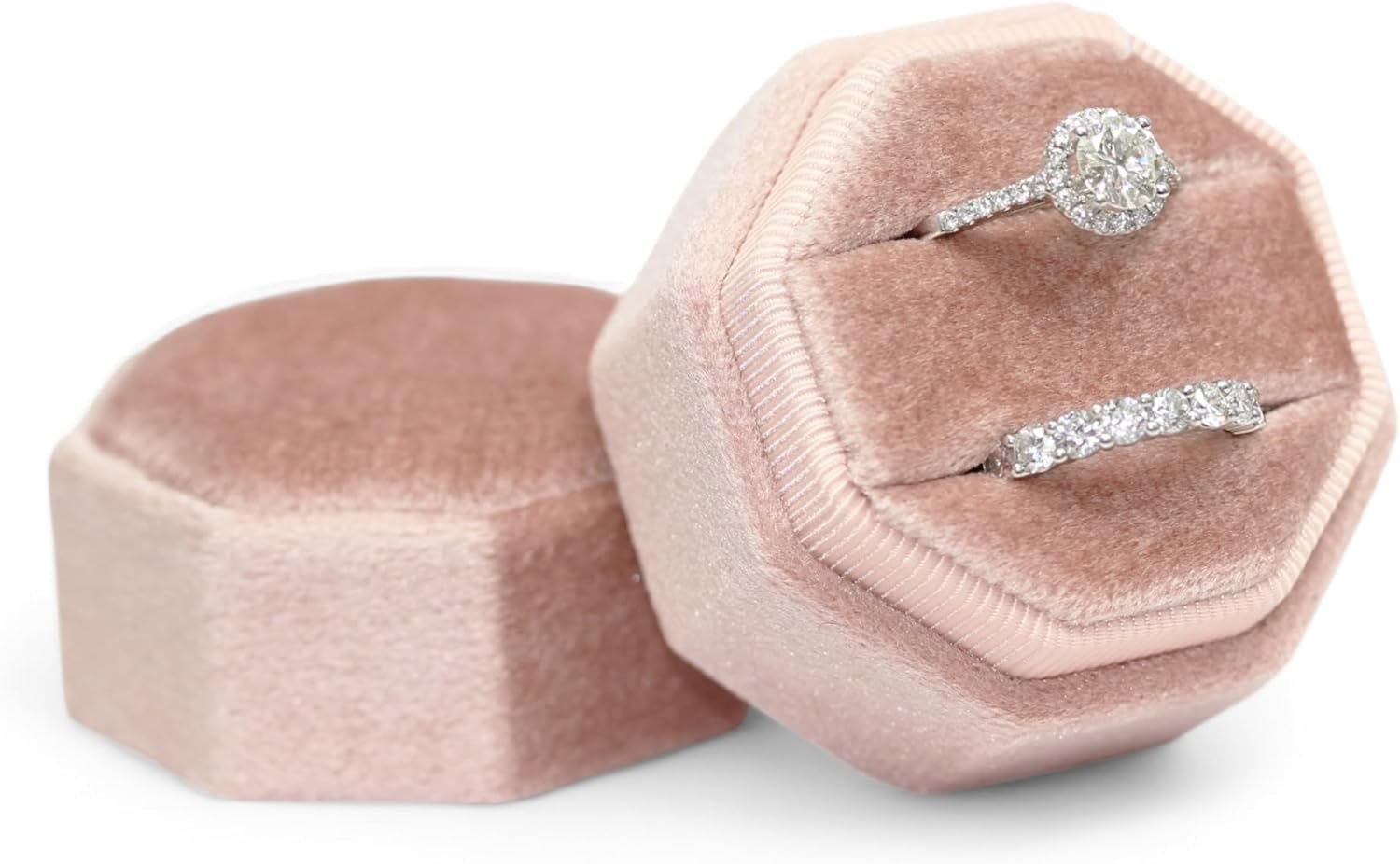 Luxury Velvet Ring Box – 2 Slot Bridal Photo Jewelry Box - Bella Fils jewelry