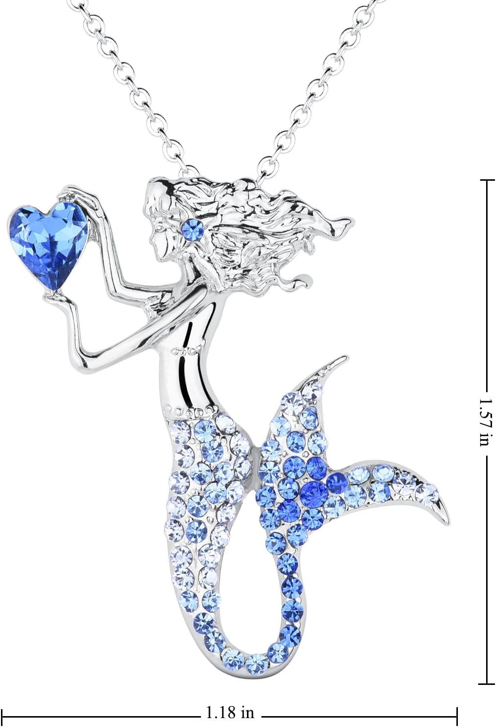 Mermaid Birthstone Necklace for Women – Crystal Pendant Jewelry - Bella Fils jewelry