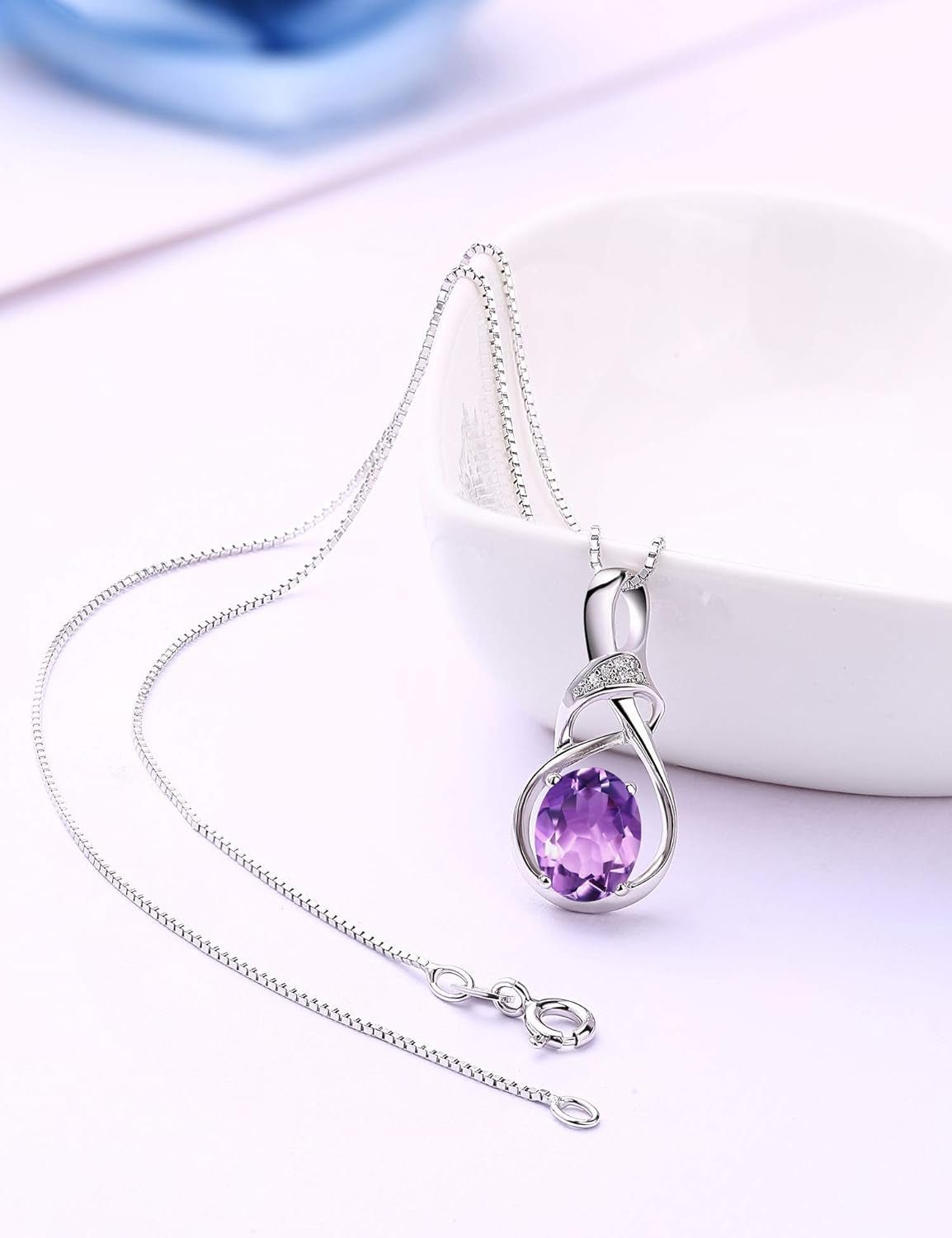 Natural Gemstone Necklace for Women – Fine Sterling Silver Jewelry - Bella Fils jewelry