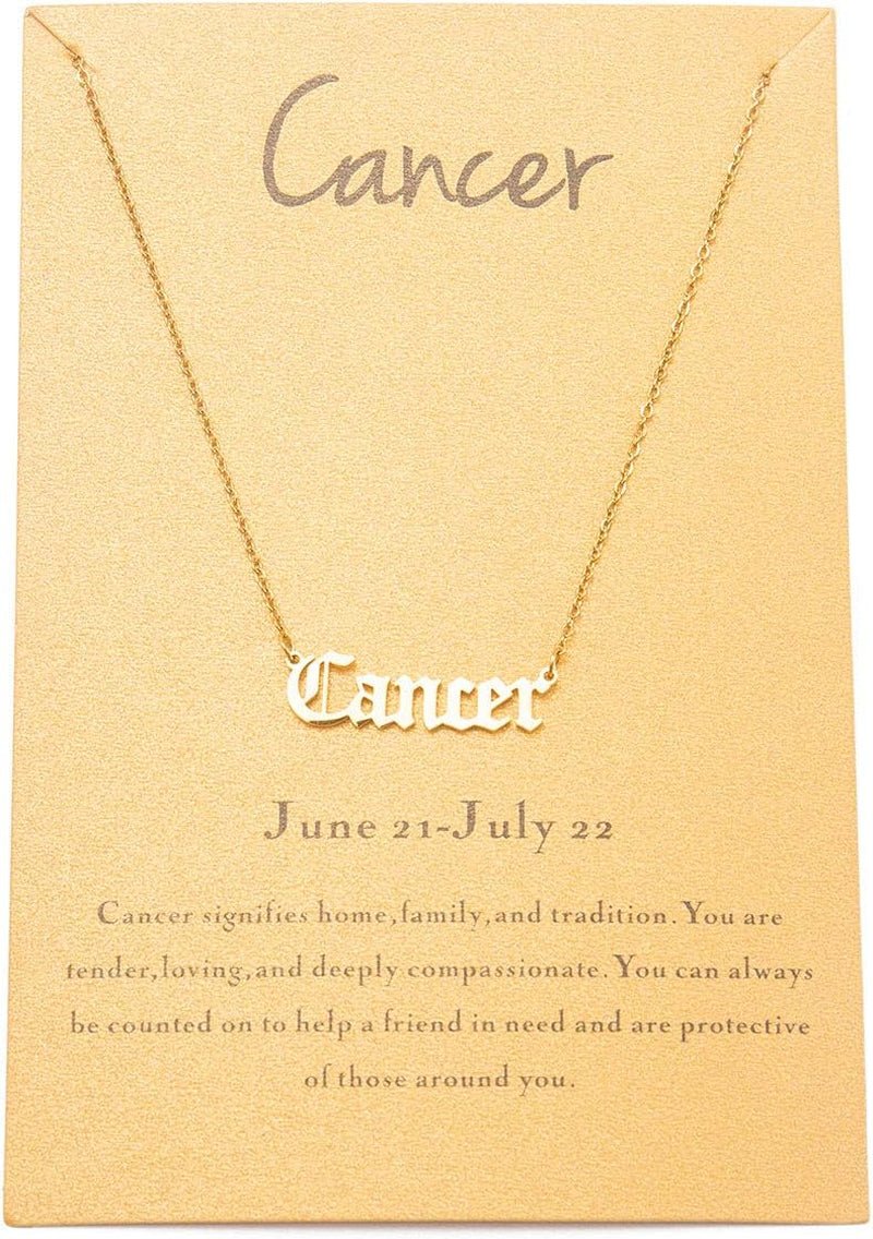 Old English Letter Cancer Necklace for Women Golden - Bella Fils jewelry