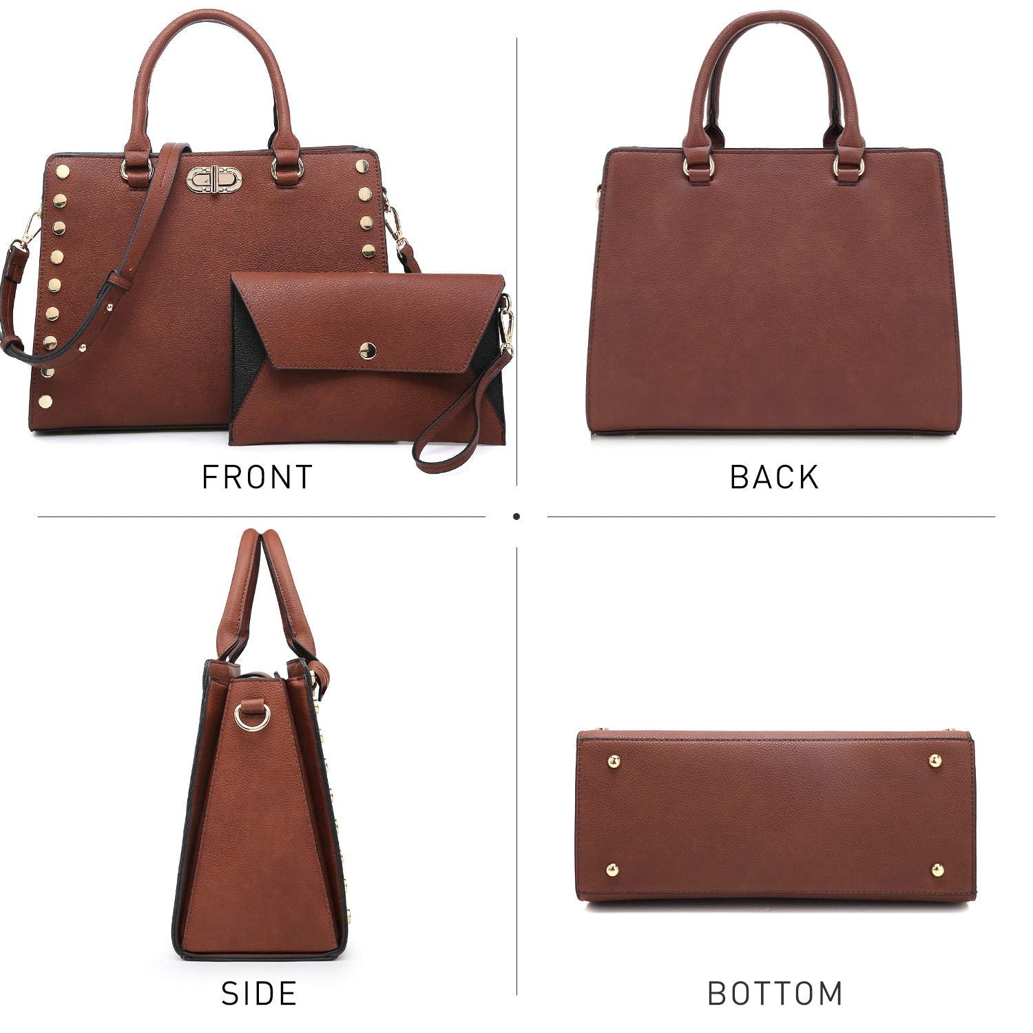 Purses and Handbags for Women Satchel Bags Top Handle Shoulder Bag Work Tote Bag with Matching Wallet - Bella Fils jewelry