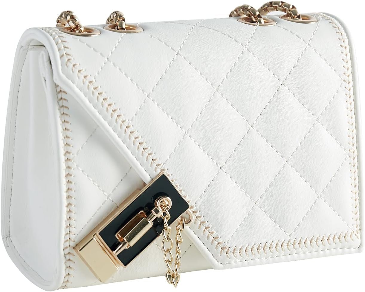 Quilted Crossbody Bag for Women - Leather Shoulder Bag Fashion Chain Small Purse - Bella Fils jewelry