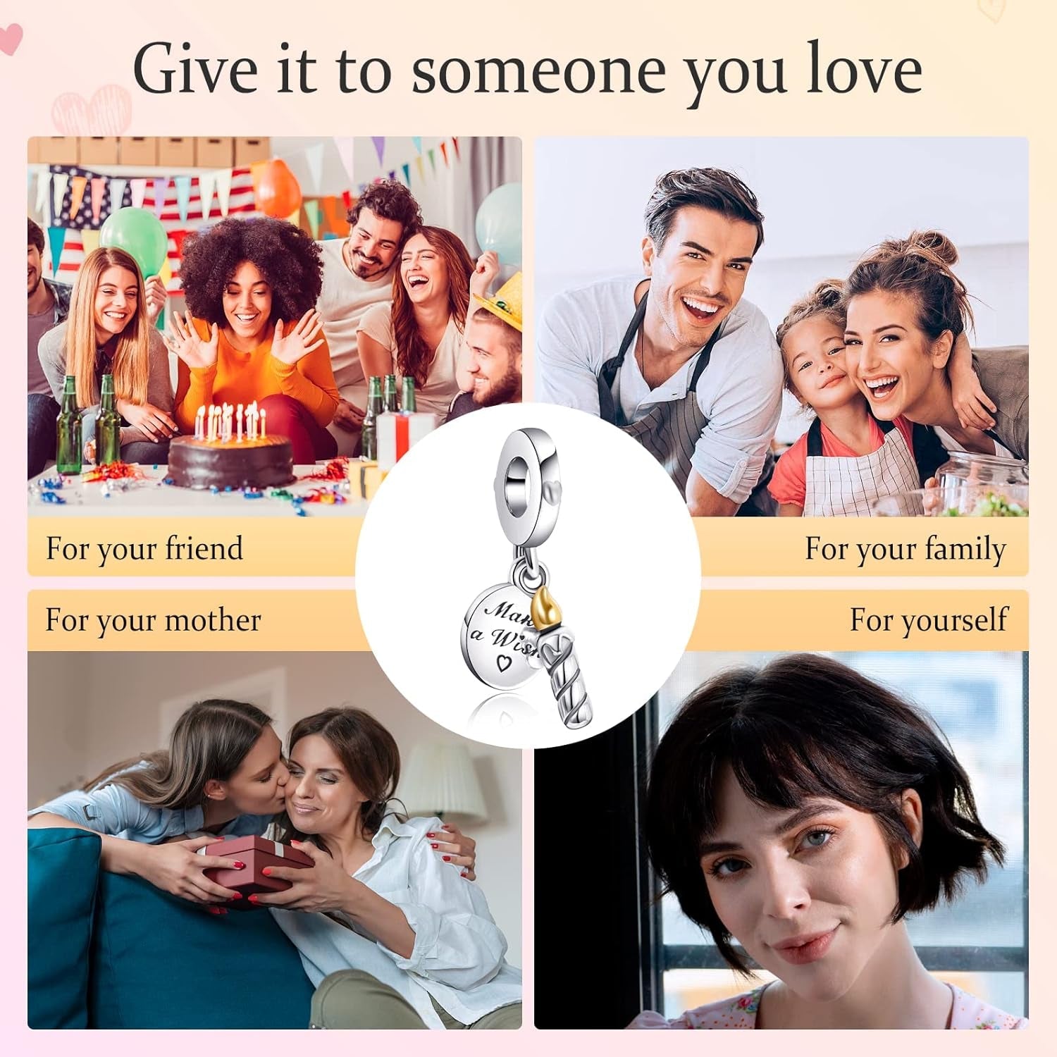 Silver Dangle Charm – Family Love Animal Bead for Bracelet - Bella Fils jewelry
