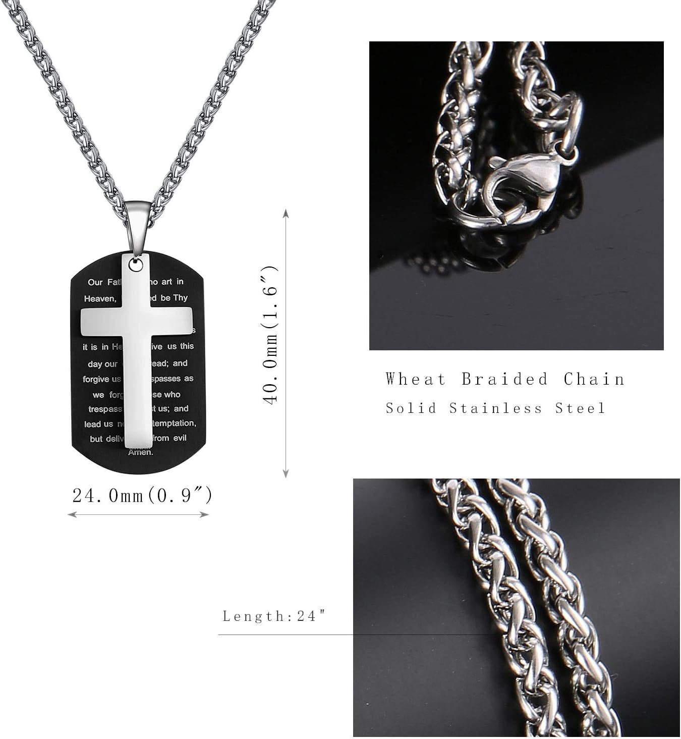 Stainless Steel Bible Verse Necklace for Men - Bella Fils jewelry