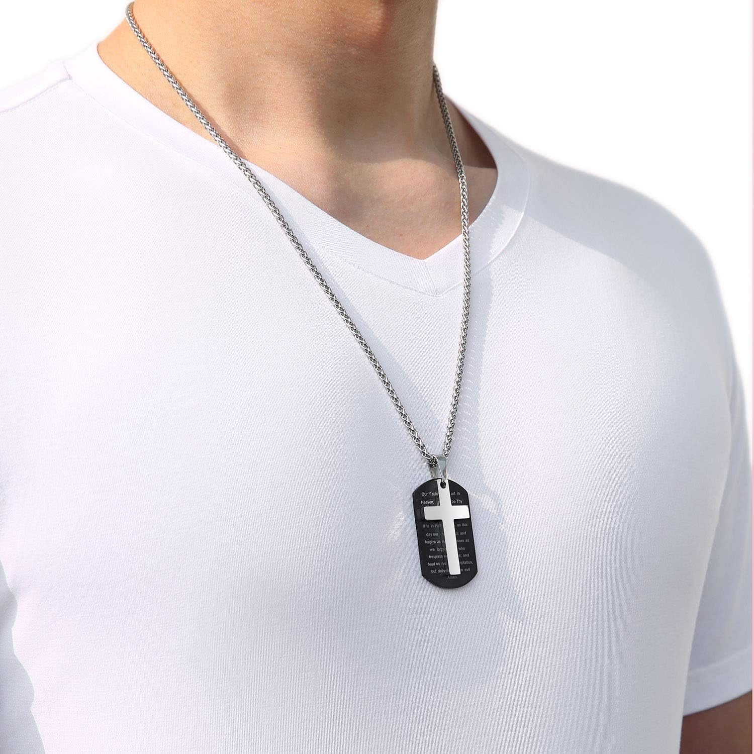 Stainless Steel Bible Verse Necklace for Men - Bella Fils jewelry