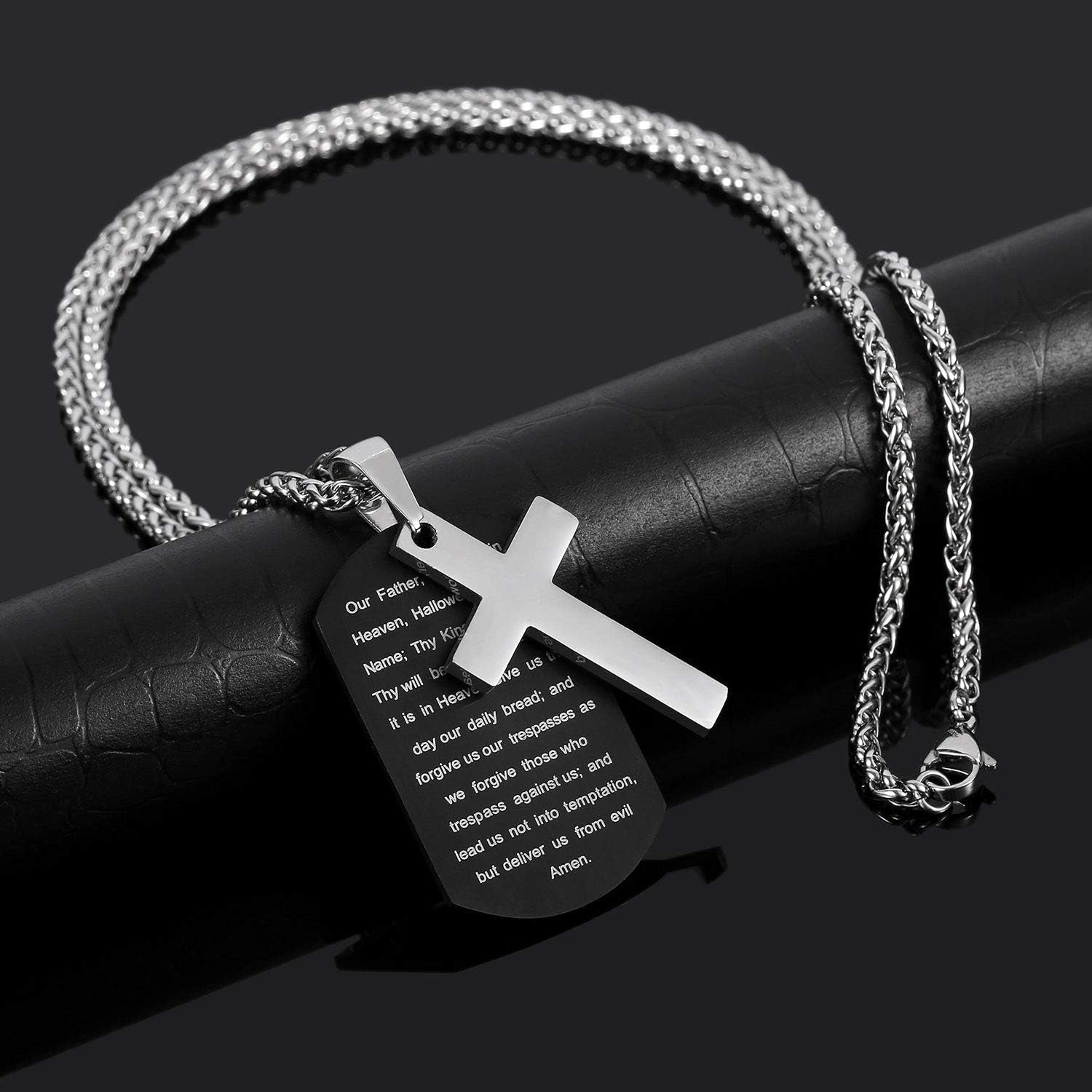 Stainless Steel Bible Verse Necklace for Men - Bella Fils jewelry
