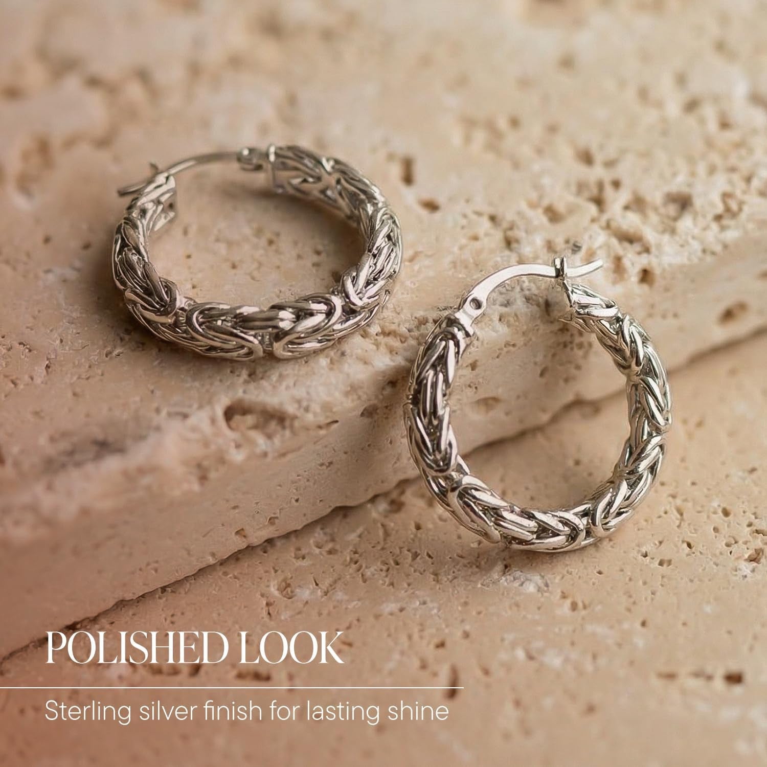 Sterling Silver Byzantine Hoop Earrings - Bella Fils jewelry