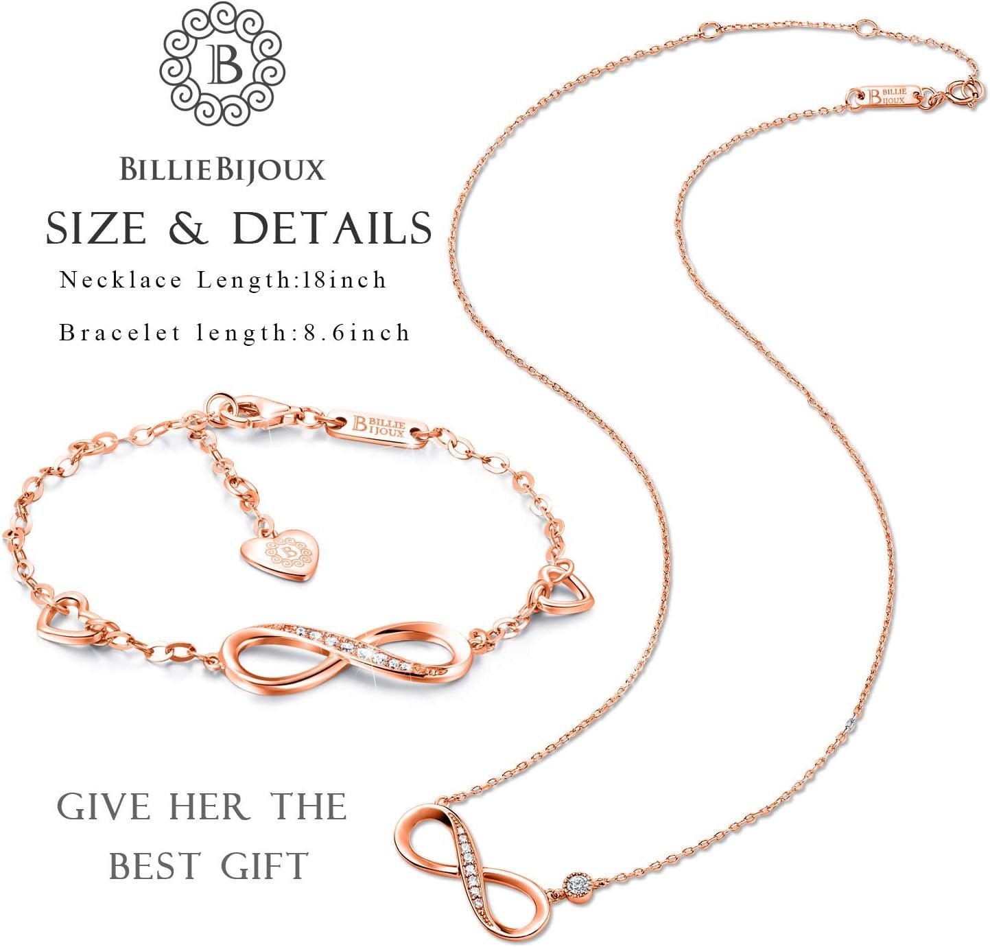 Sterling Silver Love Jewelry Set – Infinity Pendant & Necklace - Bella Fils jewelry