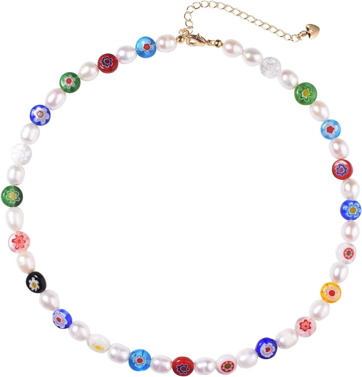 Summer Pearl Beaded Necklace – Freshwater Boho Choker Jewelry - Bella Fils jewelry