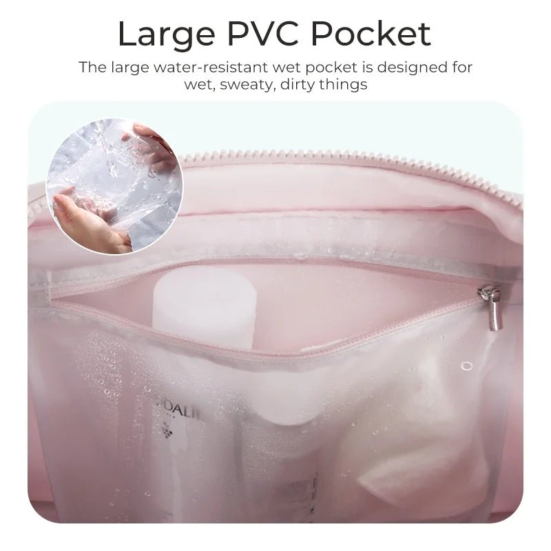 Travel Duffel Bag for Women, Lightweight Fashion Tote Handbag with Bowtie, Water-Resistant Weekender Overnight Sport Gym Bag, Cream - Bella Fils jewelry