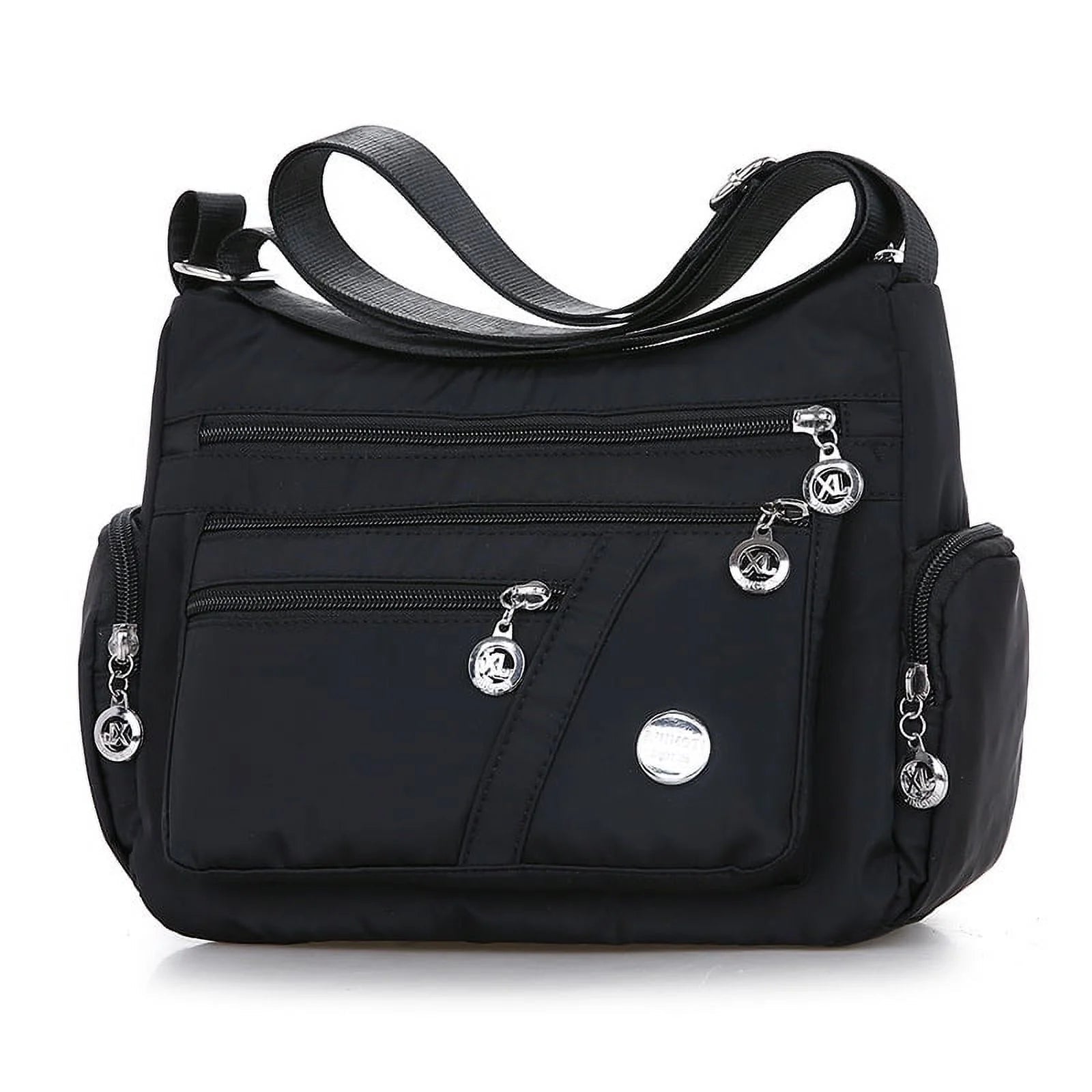 Women Multi Pockets Crossbody Bag Waterproof Nylon Single Shoulder Bag Travel Purses Handbags, Black - Bella Fils jewelry