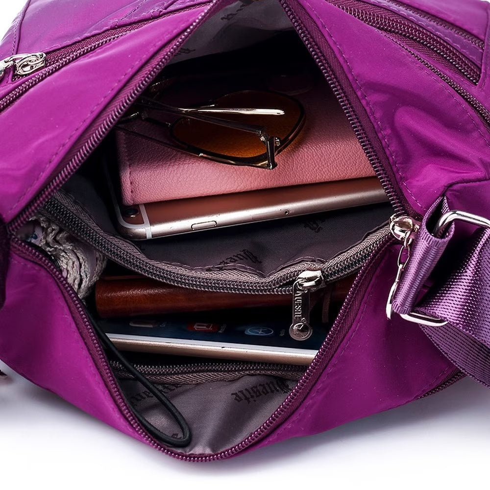 Women Multi Pockets Crossbody Bag Waterproof Nylon Single Shoulder Bag Travel Purses Handbags, Black - Bella Fils jewelry