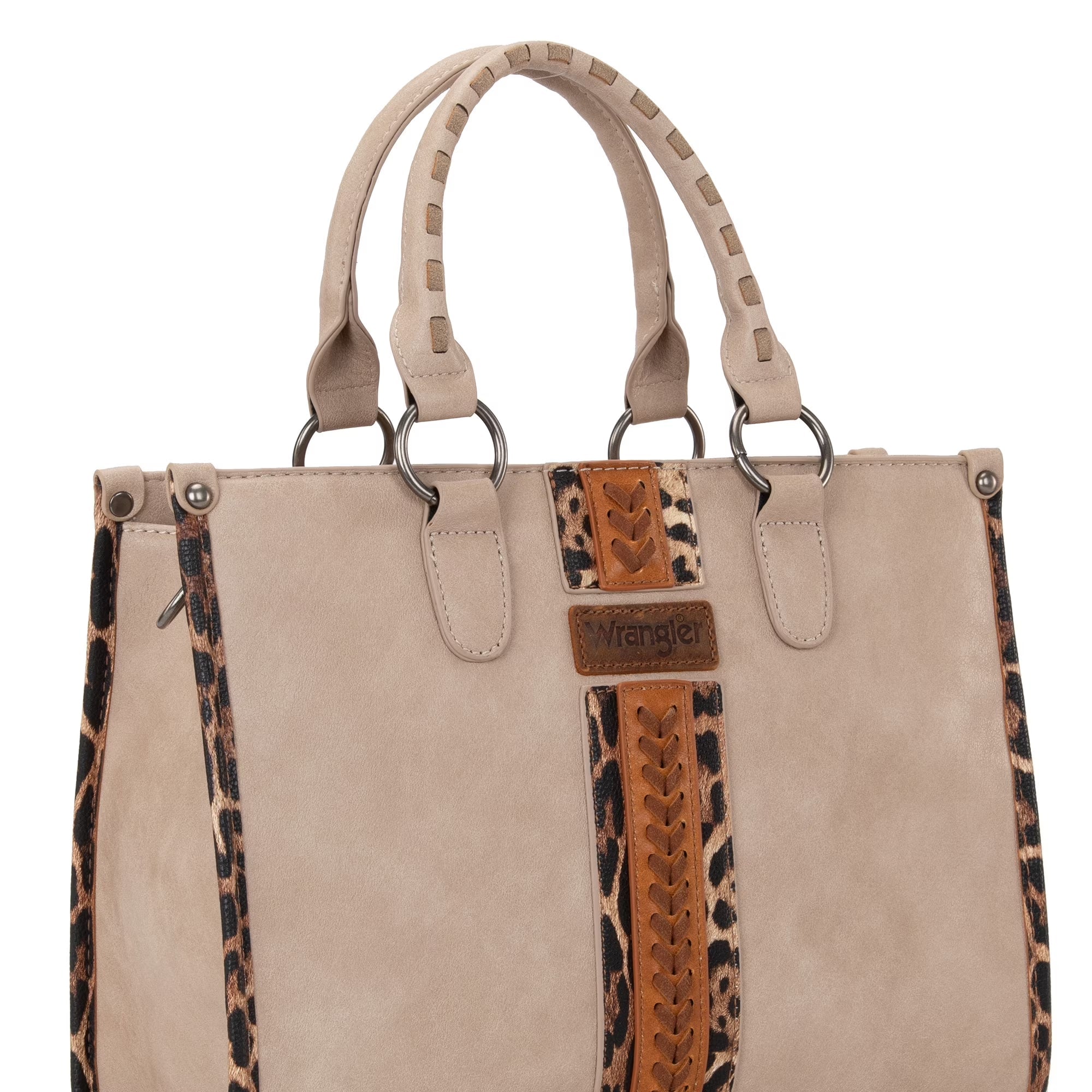 Wrangler HANDBAG Wrangler Tote Bag for Women Western Woven Shoulder Purse Leopard Print Handbags, Leopard-Khaki - Bella Fils jewelry