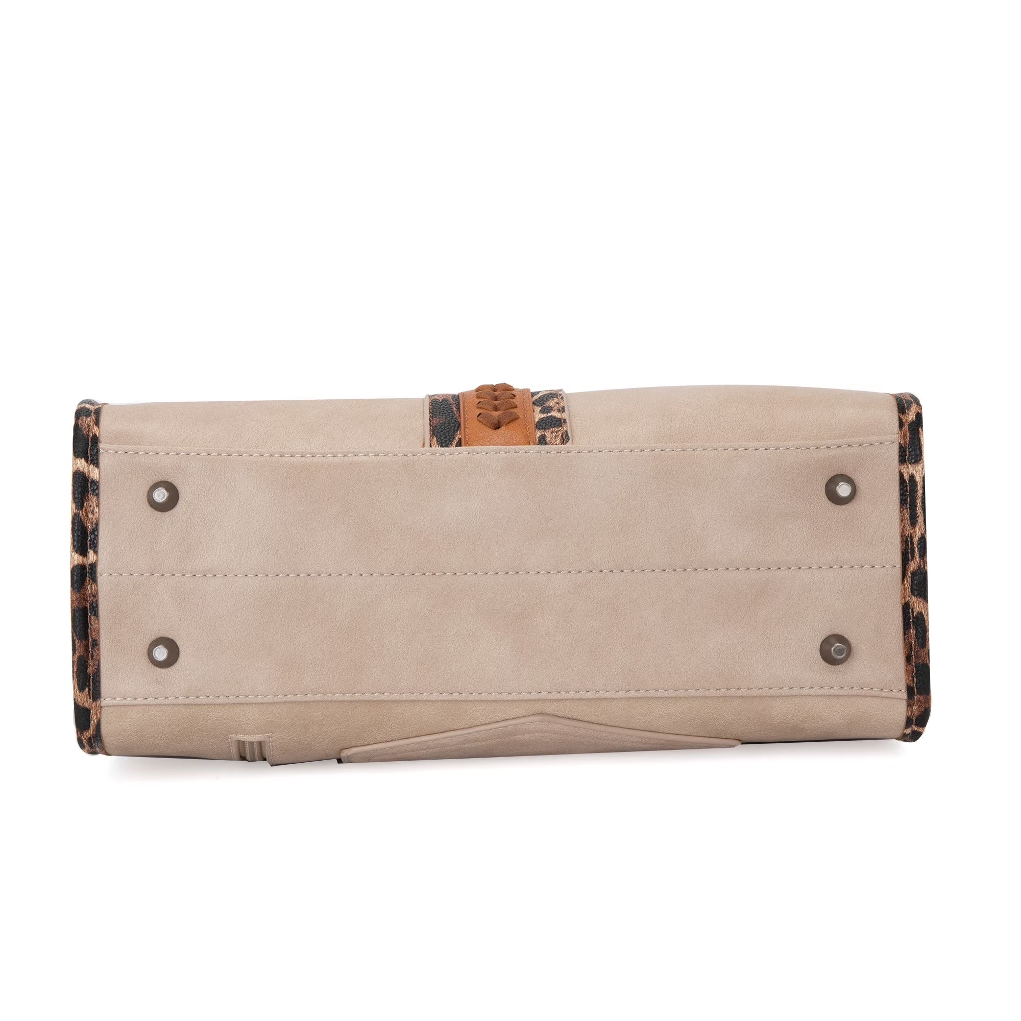Wrangler HANDBAG Wrangler Tote Bag for Women Western Woven Shoulder Purse Leopard Print Handbags, Leopard-Khaki - Bella Fils jewelry